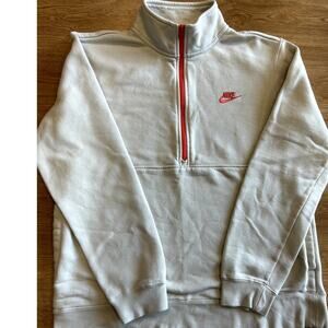 Nike Sportswear Club Men's Off White 1/2 Zip Pullover Size Medium